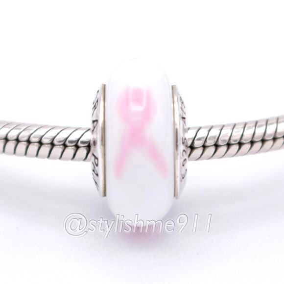 Authentic PANDORA Pink Ribbon Breast Cancer Awareness Charm - Picture 1 of 9